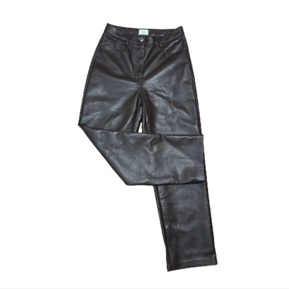Aritzia Wilfred The Melina Vegan Cropped Pant in Rich Mocha Brown Women's Size 4 - Picture 10 of 16